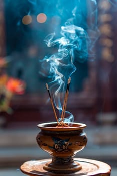 aroma sticks in the Buda spa salon. Selective focus. nature.