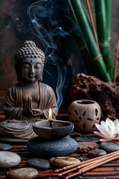 aroma sticks in the Buda spa salon. Selective focus. nature.