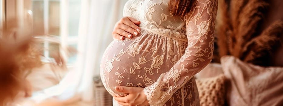 pregnant woman sitting on the sofa. Selective focus. people.