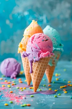 Various colorful ice cream. Selective focus. summer.