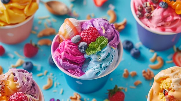 Various colorful ice cream. Selective focus. summer.