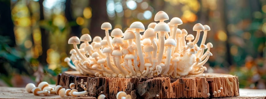 different mushrooms on the table. Selective focus. food.