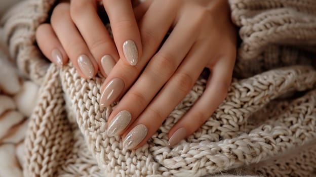 woman's hands with beautiful manicure. Selective focus. color.