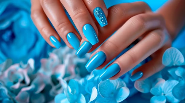 woman's hands with beautiful manicure. Selective focus. color.