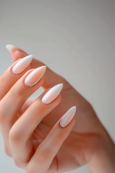 woman's hands with beautiful manicure. Selective focus. color.