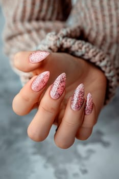 woman's hands with beautiful manicure. Selective focus. color.