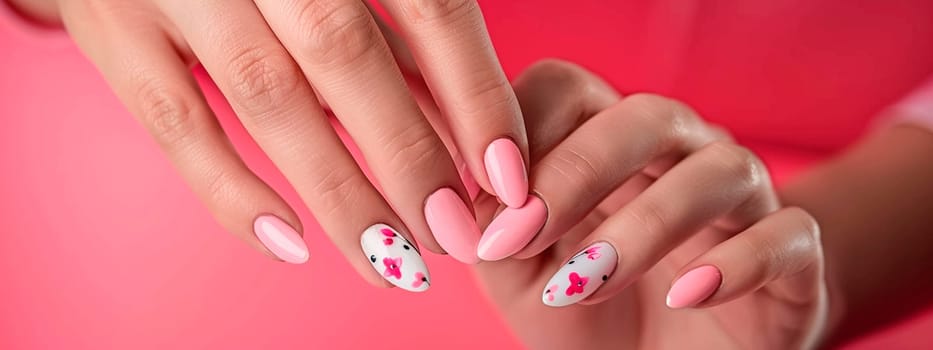 woman's hands with beautiful manicure. Selective focus. color.