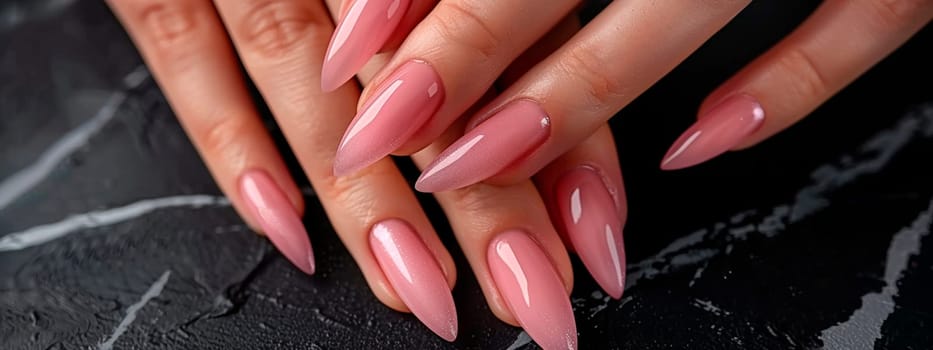 woman's hands with beautiful manicure. Selective focus. color.