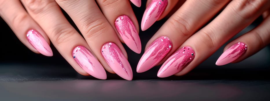 woman's hands with beautiful manicure. Selective focus. color.