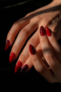 woman's hands with beautiful manicure. Selective focus. color.