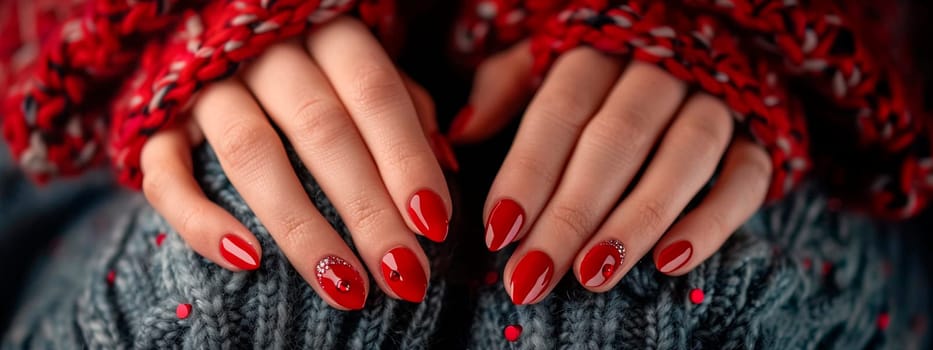 woman's hands with beautiful manicure. Selective focus. color.