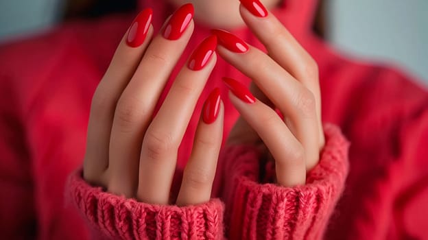 woman's hands with beautiful manicure. Selective focus. color.