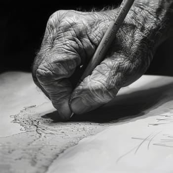 A close-up of a persons hand holding a pencil and writing on a piece of paper.