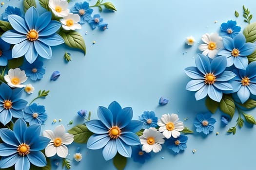 beautiful abstract background with bright flowers. AI generated image.