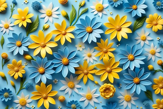 beautiful abstract background with bright flowers. AI generated image.