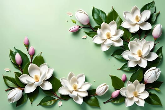 beautiful abstract background with bright flowers. AI generated image.