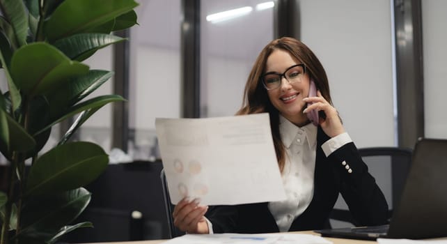 Young happy professional business woman employee.