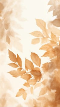Leaves in natural colors. AI generated