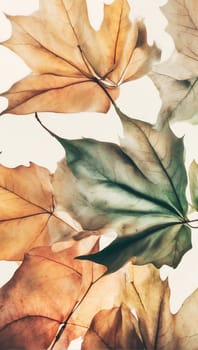 Leaves in natural colors. AI generated