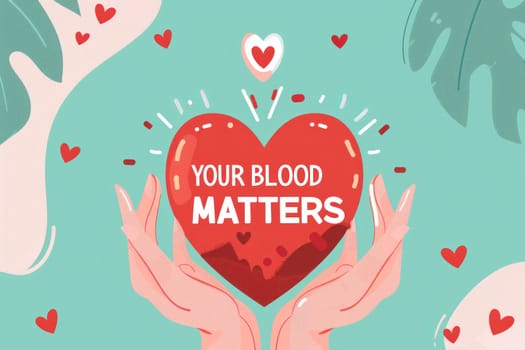 Flat illustrator for banner blood donation..