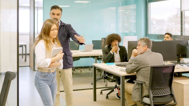 Angry boss shouting at a employee and fire her