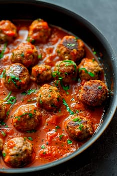 meatballs in tomato sauce in a pan. Selective focus. food.