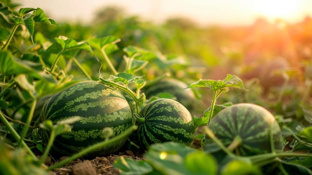 watermelon harvest on the plantation. Selective focus. food.