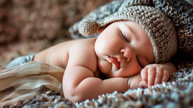 concept shooting newborn baby sleeping. Selective focus. kid.
