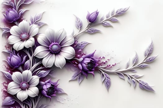 Bouquet of colorful bright flowers, isolated on a white background.