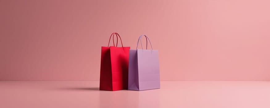 Shopping bag on backdrop with studio lighting, shopping advertisement and product placement