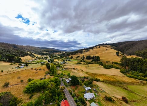 DOVER AUSTRALIA - FEBRUARY 25, 2024: Views of the quaint town of Dover on the Southern Peninsula in Huon Valley, Tasmania, Australia