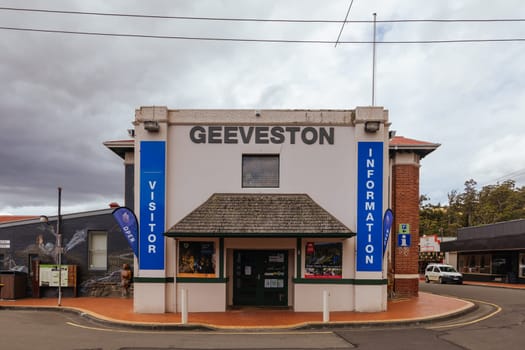 GEEVESTON AUSTRALIA - FEBRUARY 25, 2024: Town views of Geeveston on the Southern Peninsula in Huon Valley, Tasmania, Australia