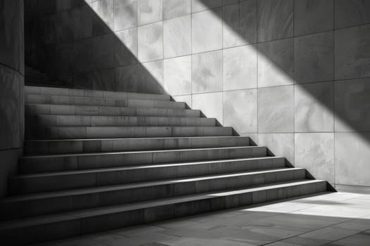 Lighting effects of staircases in public buildings, abstract simple stairs.