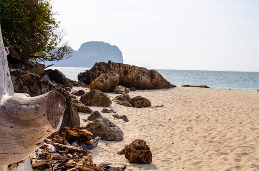 Rocks and stone beach. Thailand nature landscape