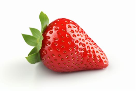 Strawberry with stem isolated on a white background, 3d render