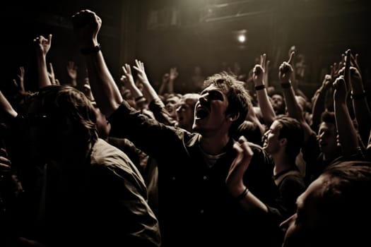 Audience At A Rock Concert In Front Of The Stage