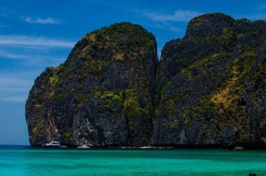 Maya Bay - Beautiful beach in Phi Phi Island - Thailand, March 2024.