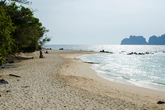 Beautiful sea and beach view and turquoise water in Thailand.