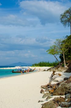 Beautiful sea and beach view and turquoise water in Thailand.