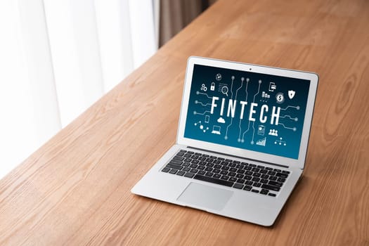 Fintech financial technology software for modish business to analyze marketing strategy