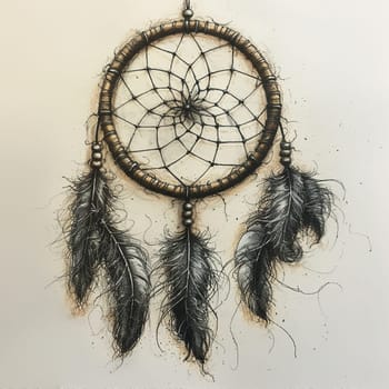 Fantasy concept sketch of dreamcatcher netting bad dreams for World Sleep Day.