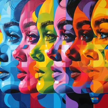 Modern pop art piece featuring iconic female figures for Women's Day.
