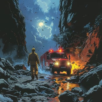 Poignant scene in graphic novel where doctor saves lives during disaster for National Doctors Day.