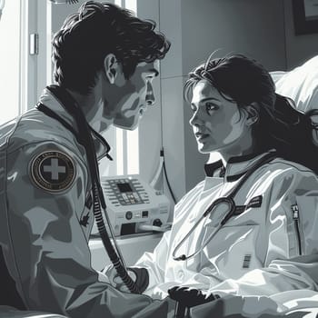 Poignant scene in graphic novel where doctor saves lives during disaster for National Doctors Day.