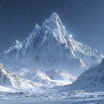 Snowy mountain peak under clear winter sky, symbolizing purity of Earth Hour.