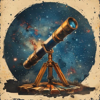 Vintage telescope pointing at stars, symbolizing quest for knowledge on World Water Day.