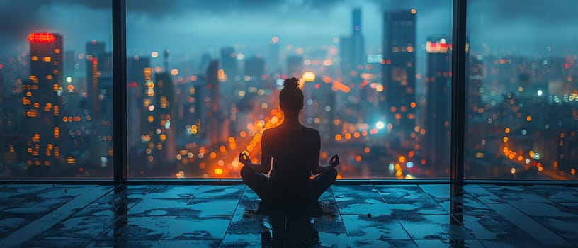 Conceptual photo of person meditating in urban setting to represent World Sleep Day