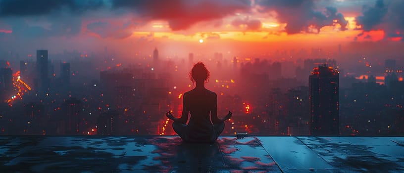 Conceptual photo of person meditating in urban setting to represent World Sleep Day