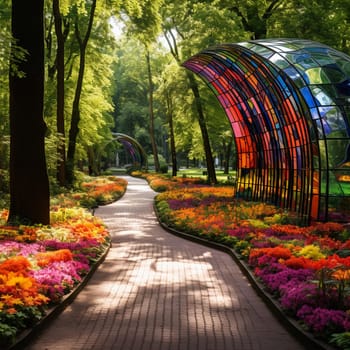 Prepare to be mesmerized by this surreal and vibrant park scene in Riga's hidden oasis. Picture towering trees adorned with colorful blooms, winding paths leading to lush meadows, and whimsical creatures peeking out from behind bushes. This surreal representation of nature's tranquility invites viewers to lose themselves in the enchanting beauty of Riga's parks and ignites a sense of wanderlust and awe. Get ready to be captivated by a garden where reality intertwines with imagination.