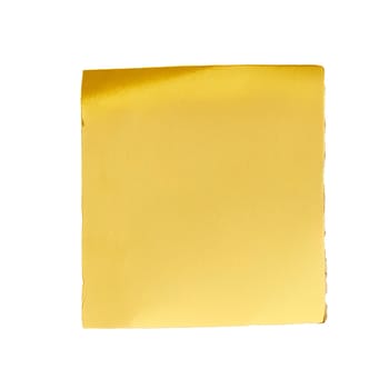 Yellow sheet sticker with a curved corner ai generated element